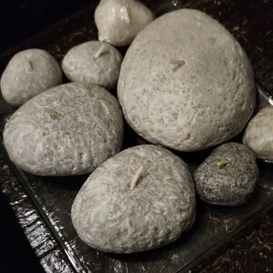 Gray Stone Candle Set